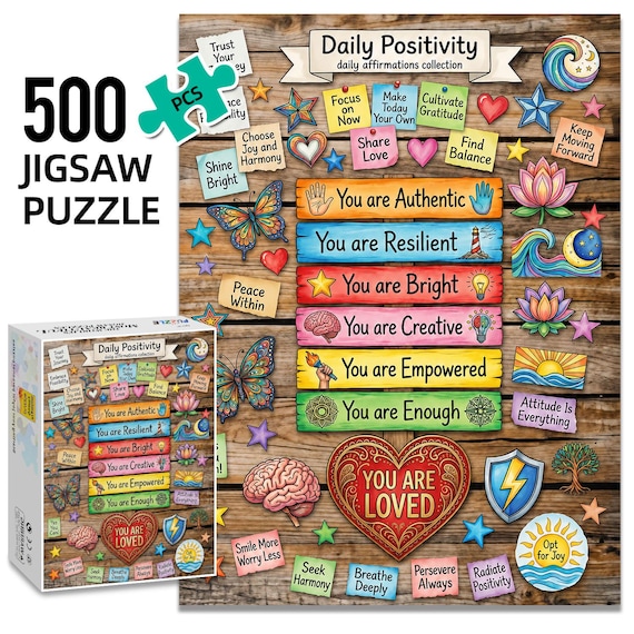 Daily Positive Puzzle 500Pcs, Puzzle for adults with box