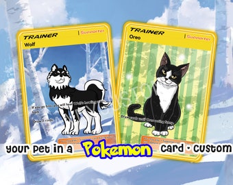 Custom Pokemon Card, Pokemon Card, Your Pet into a Pokemon Card, Personalized Pokemon Gifts for Dog Parents Cat Parents, Custom Pet Portrait