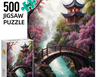 Oriental Garden Puzzle 500Pcs, Puzzle for adults with box