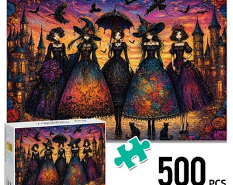 Witchy Puzzle 500Pcs, Puzzle for adults with box