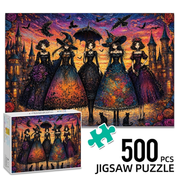 Witchy Puzzle 500Pcs, Puzzle for adults with box