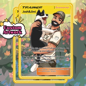 Carte Pokémon, carte Pokémon personnalisée, carte Pokémon en métal doré, transformez-vous en carte Pokémon, cadeaux Pokémon, JCC Pokémon personnalisé