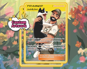Pokemon Card, Custom Pokemon Card, Metal Gold Pokemon Card, Turn Yourself into a Pokemon Card, Pokemon Gifts, Personalized Pokemon TCG