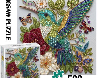 Hummingbird Puzzle 500Pcs, Puzzle for adults with box