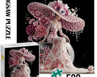 Floral Lady Puzzle 500Pcs, Puzzle for adults with box