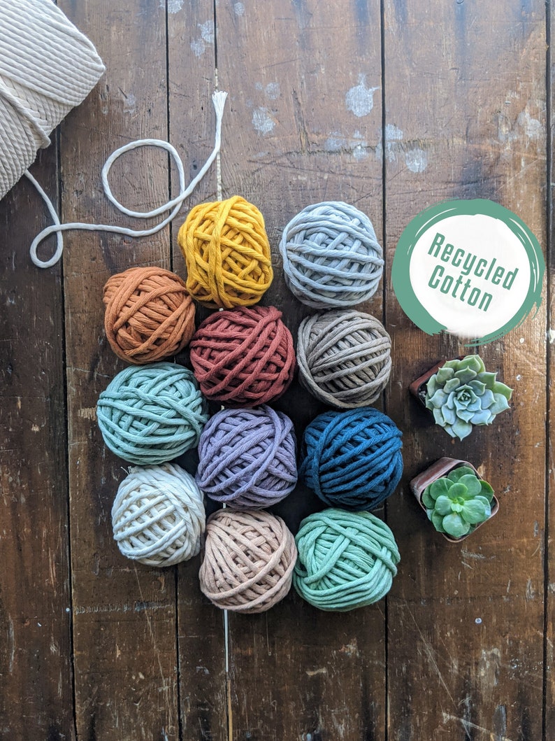 Single Strand Cotton Rope Recycled Cotton Macrame Cord 4mm Macrame Cotton Cord 50 ft Macrame Supplies 100/% Cotton Cord 1 Ply 25 ft 100 ft