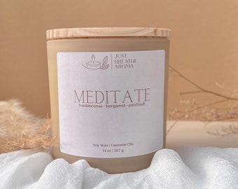 Meditate Candle | The Zen Collection Candles | Soy Wax Candle | Essential Oils Candle