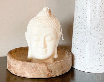 Buddha Head Soy Wax Candle | Organic Candle | Essential Oils | Meditation Room | Plant Based Candle | Relaxing Candles | Buddha Zen Garden