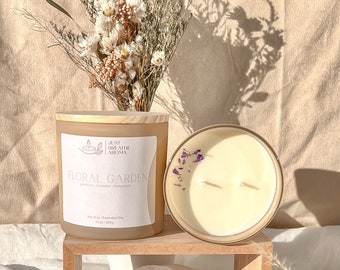 Floral Garden Candle | Gardenia Candle | Soy Wax Candles | Essential Oils Candle | Pure Soy Wax | Luxury Candle | Floral Essential Oils