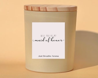 Will You Be My Maid Of Honor Candle | Aromatherapy Candle | Wedding Party Candle | Maid Of Honor Proposal | Bridal Party Gift Ideas