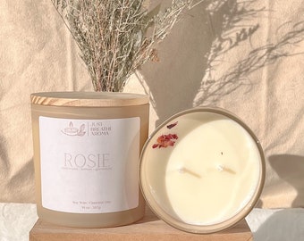 Rosie Candle | Essential Oils Candle | Luxury Candle | Rosewood | Geranium