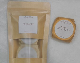 be happy aromatherapy shower steamers | single steamer | duo pack | spa in the shower