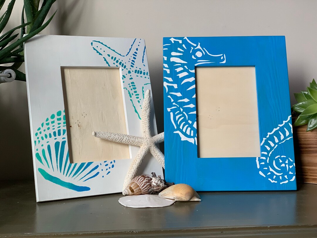 Handpainted 4x6 Beach Theme Picture Frames Etsy