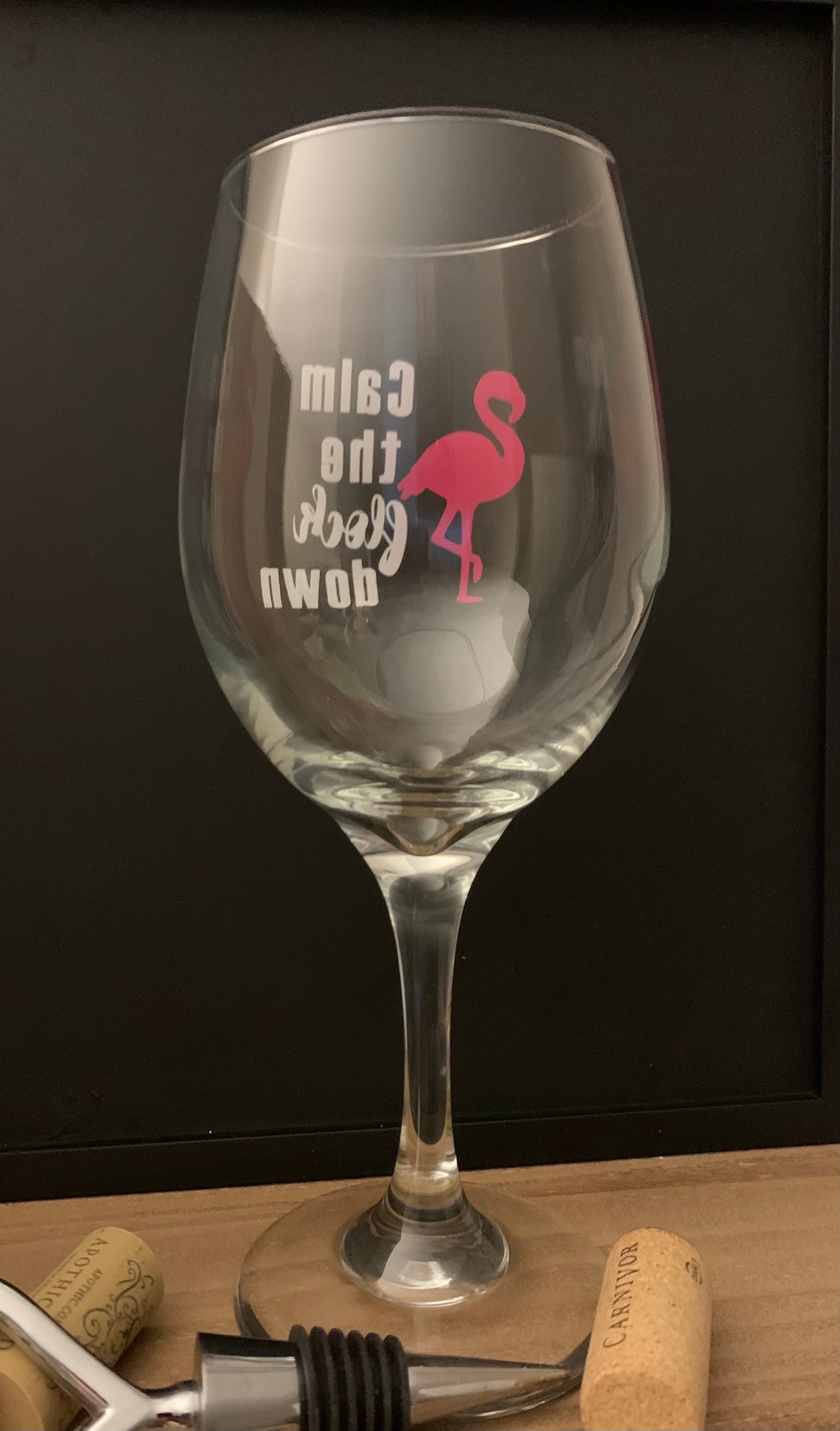 Set of 2 Fun Flamingo Wine Glasses Etsy