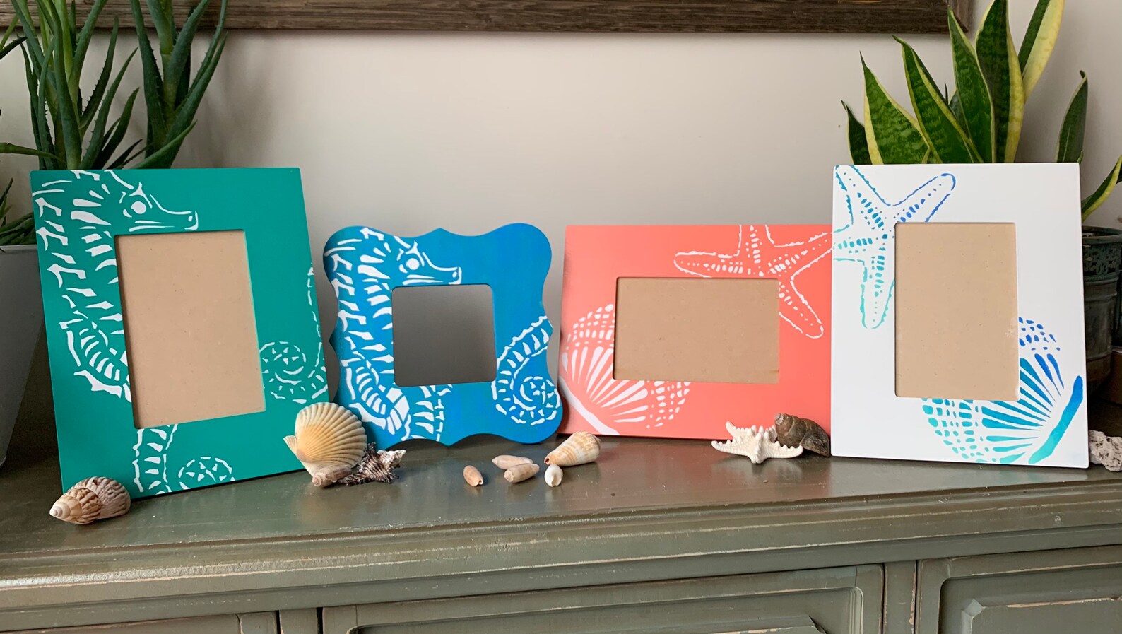 Handpainted Beach Theme Picture Frames Etsy