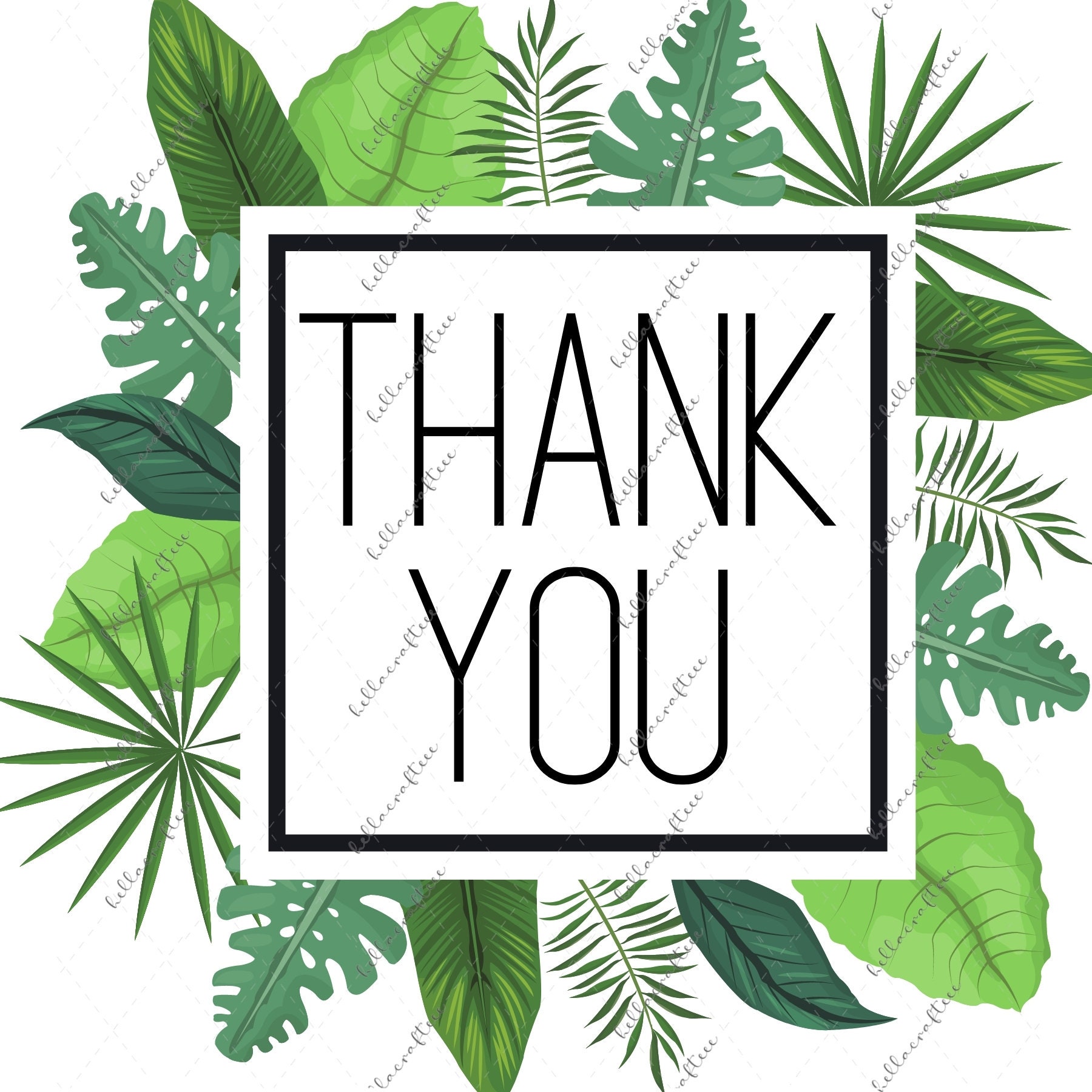 Thank you Palm leaves 4er Set SVG PNG JPEG Bild | Etsy