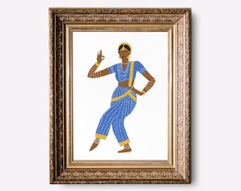 Bharatanatyam Dancer Print, Indian Classical Dance Wall Art (Digital Download)