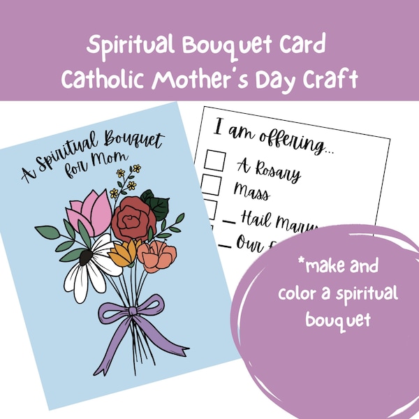 Spiritual Bouquet Card: Catholic Mother's day Craft/Activity