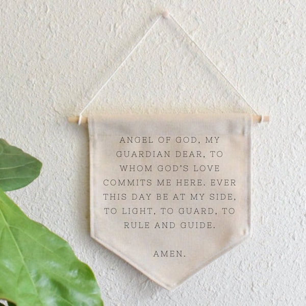 Guardian Angel Prayer Canvas Wall Hanging