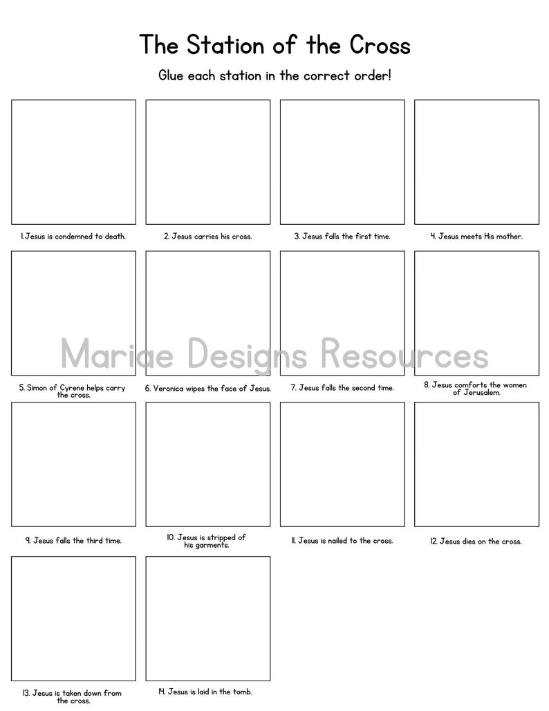 Stations of the Cross: Lent Matching Activity - Etsy