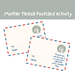 Atividade de Cartão Postal Madre Teresa