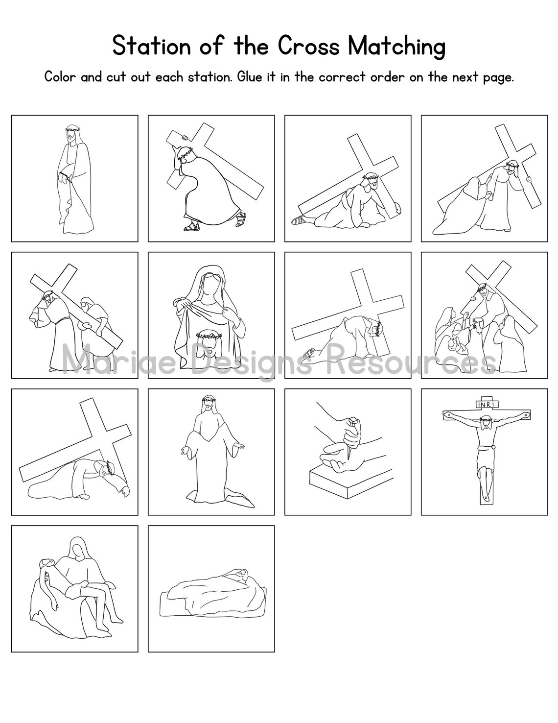 Stations of the Cross: Lent Matching Activity - Etsy