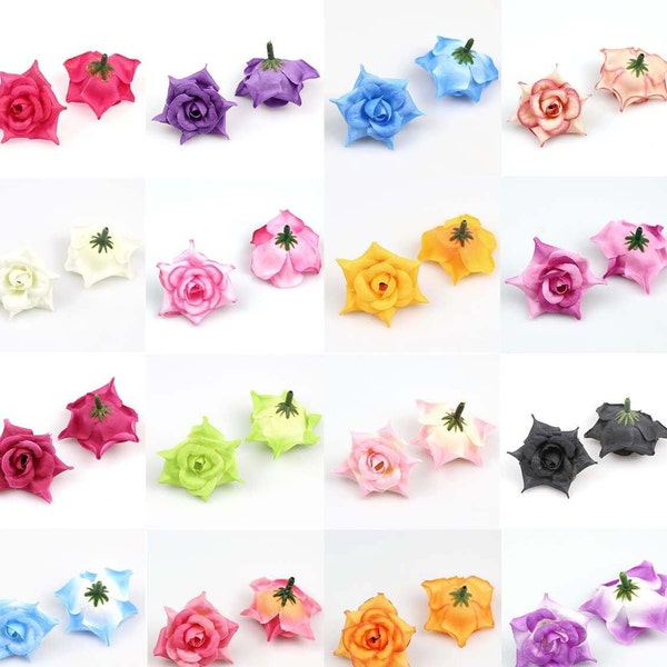 2"Rose Artificial Silk Flower Head Bulk 5/100P Fake Small Flower For DIY Crafts Hanging Floral Home Accent Party Wedding Centerpiece Decor
