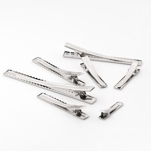 7Size Silver Flat Top Single Claw Metal Clip Hair Accessory Blanks Hair Clips 5/200Pcs For DIY Child Pet Bow Hairpin Multiple Sizes