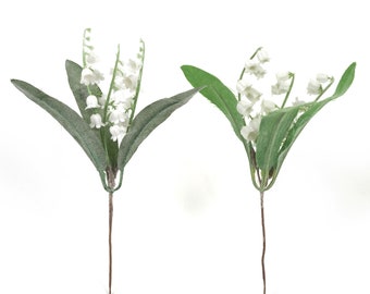 7.5‘’ Artificial White Lily of the Valley Wedding Flowers For DIY Bouquets Wreath Faux Lily Fake Greenery