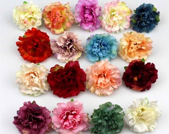 2/500 Pcs 6 cm Oeillet De Soie Tête De Fleur Artificielle En Vrac Faux Tête De Pivoine Pour Le Mariage Décor À La Maison DIY Guirlande Scrapbook Junk Journal Artisanat