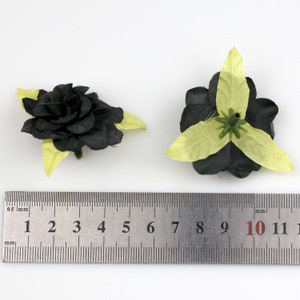 10-100PCS Black Artificial Silk Flower Heads / Fake Rose Peony Head for ...