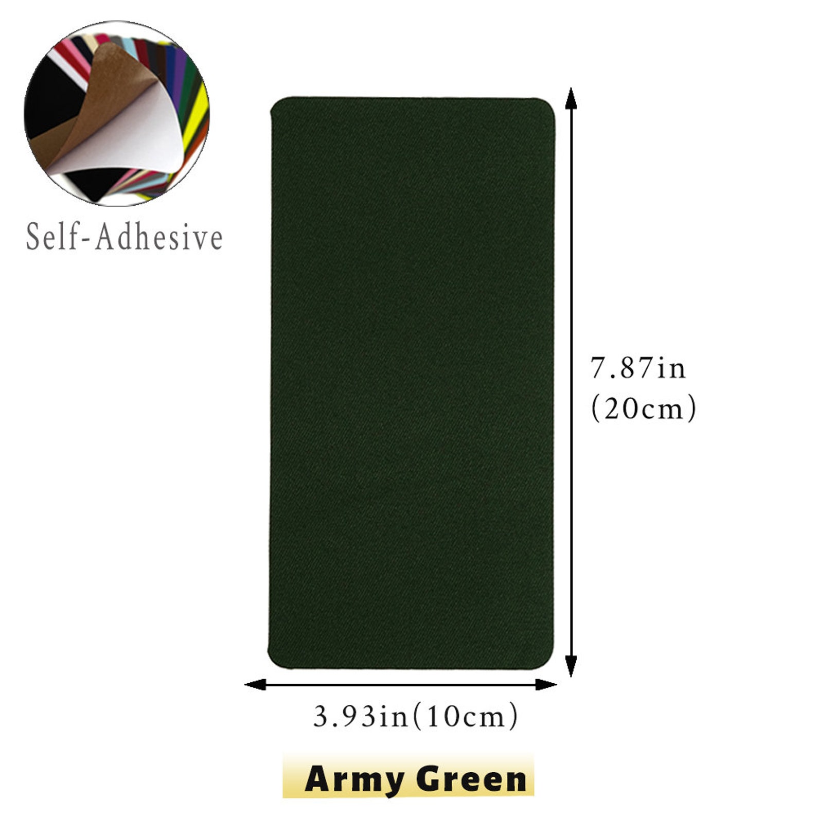 2/100pcs Self-adhesive Patches 20 Colors Rectangle Repair Patches ...