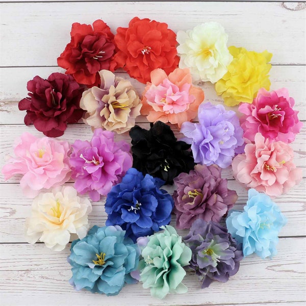 3" Artificial Silk Peony Flower Head In Bulk 24 Colors Simulation Carnation Fake Flower for Wedding DIY Bouquet Arrangement Decor 5/100Pcs