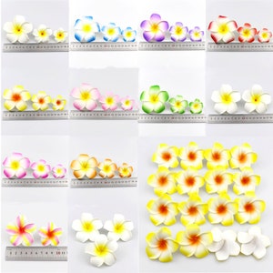 2/500 Uds. 6cm cabeza de Frangipani Artificial espuma Plumeria hawaiana flor de oreja de huevo falso para DIY playa boda fiesta guirnalda horquilla flor de imitación