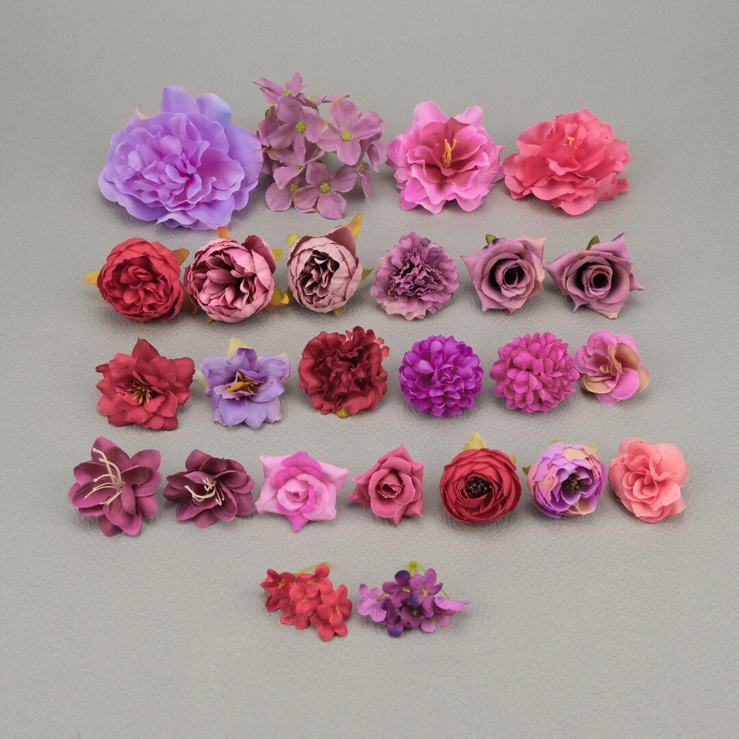 25pcs Artificial Silk Flower Head Combo Set/silk Flower DIY Craft ...