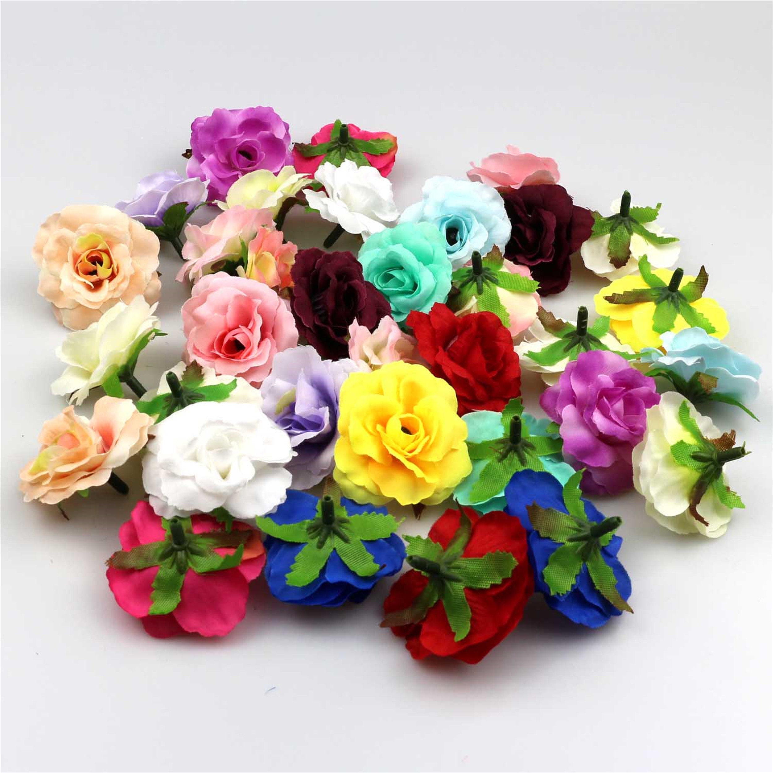 15 Farbe 5 cm Künstliche Seide Rose Blume Kopf in loser Etsy.de