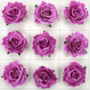 Cabeza de flor de seda artificial de 3.94 '' / Corona de flor de rosa de 10 cm - Aro de niña de flores - Letra de flor - Decoración de recuerdo de bebé Accesorios de manualidades de bricolaje