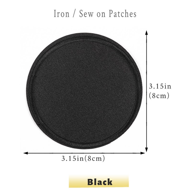 Black Repair Patches Oval/square DIY Iron On/sew on Applique Clothes ...