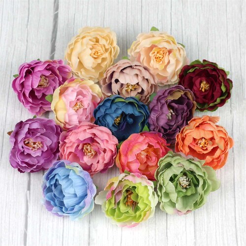10pcs Large Peony Flower Heads Silk Artificial Flowers for Etsy