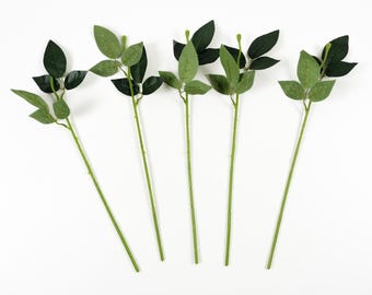 10 Pcs Artificial Rose Stems - Plastic Fake Flowers With Leaves For Wedding Decor