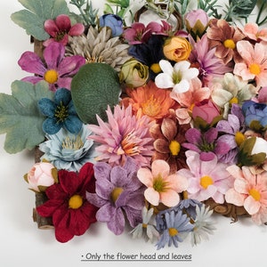 Artificial Silk Flower Head Green Leaf for DIY Crafts Flower Wall ...