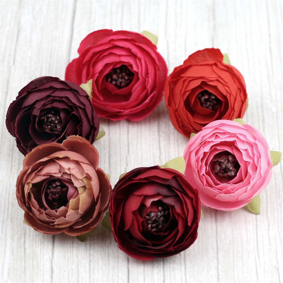 2" Silk Artificial Flower Head in Bulk Camellia Flower Head Fake Rose ...