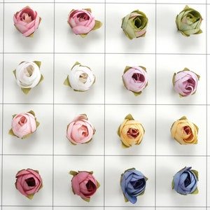 5/500PCS Small Peony Buds - Artificial Silk Flower Head 8Colors Mini Camellia - CHOOSE COLOR - For DIY Crafts Bouquets Decor Tiny Flowers