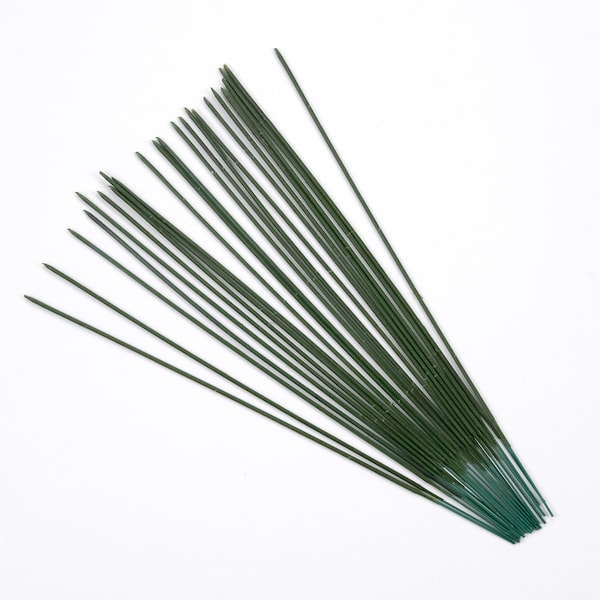 10/500pcs 25cm fil en plastique tige florale, tige de fleur artificielle, tige de plante fil vert fleuriste fils pôle pour gâteau Topper Bouquets décor