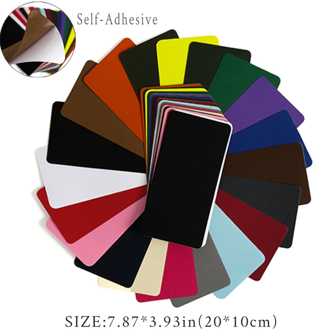 2/100pcs Self-adhesive Patches 20 Colors Rectangle Repair Patches ...