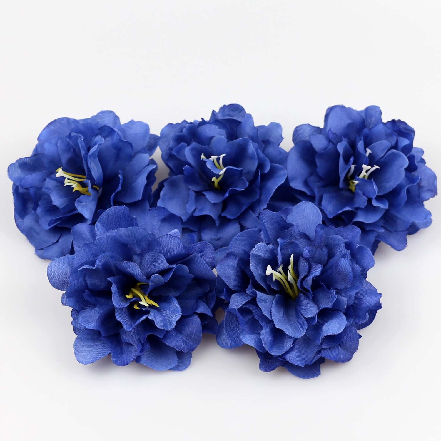5/100PCS 7size Royal Blue Flower Head Artificial Silk Flower Head Fake ...