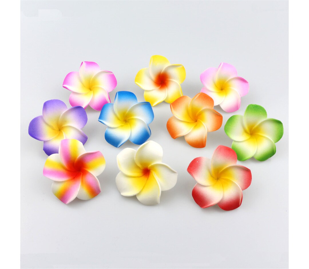 1.9 Artificial Hawaiian Flower Head Fake Frangipani Foam Plumeria Fake