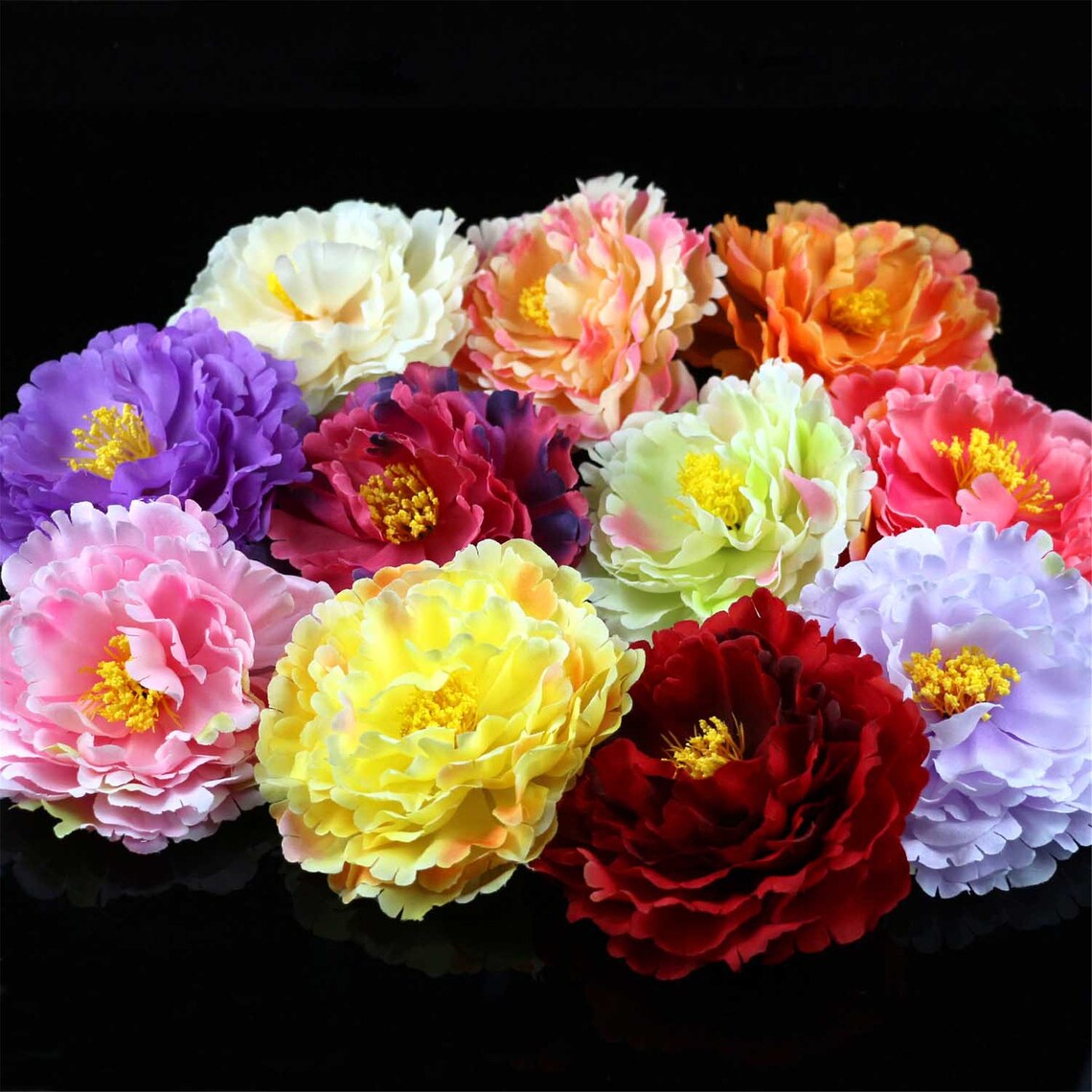 2/100pc Large Artificial Peony Flower Head Bulk 12cm Peony Etsy