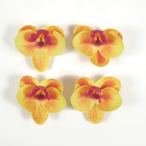 2-200 pièces tête de fleur artificielle 2.36 '' fausse orchidée 6 couleurs petit phalaenopsis pour bricolage artisanat bouquet pince à cheveux corsage robe décor fausse fleur image 10