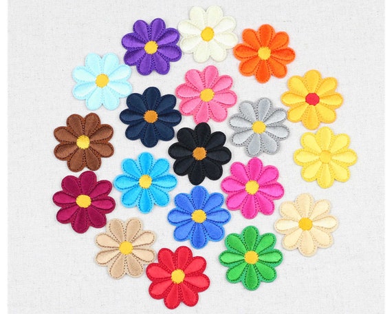 10 Toppe Ricamate Termoadesive Con Piccoli Fiori Blu - Applicazioni Per Vestiti, Jeans, Borse